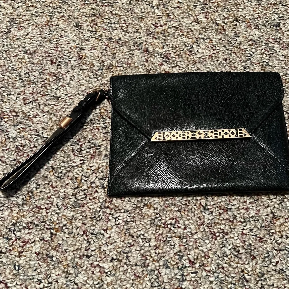Stella & Dot Black Envelope Clutch Purse